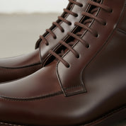 Handcrafted Dark Brown Men's Lace-Up Ankle Boot