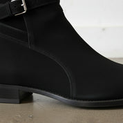 Handmade Men's Black Suede Jodhpurs Boot, Men Black Ankle Boots