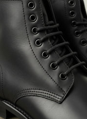 Handcrafted Men's Black Leather Ankle Boots with Zipper Detail