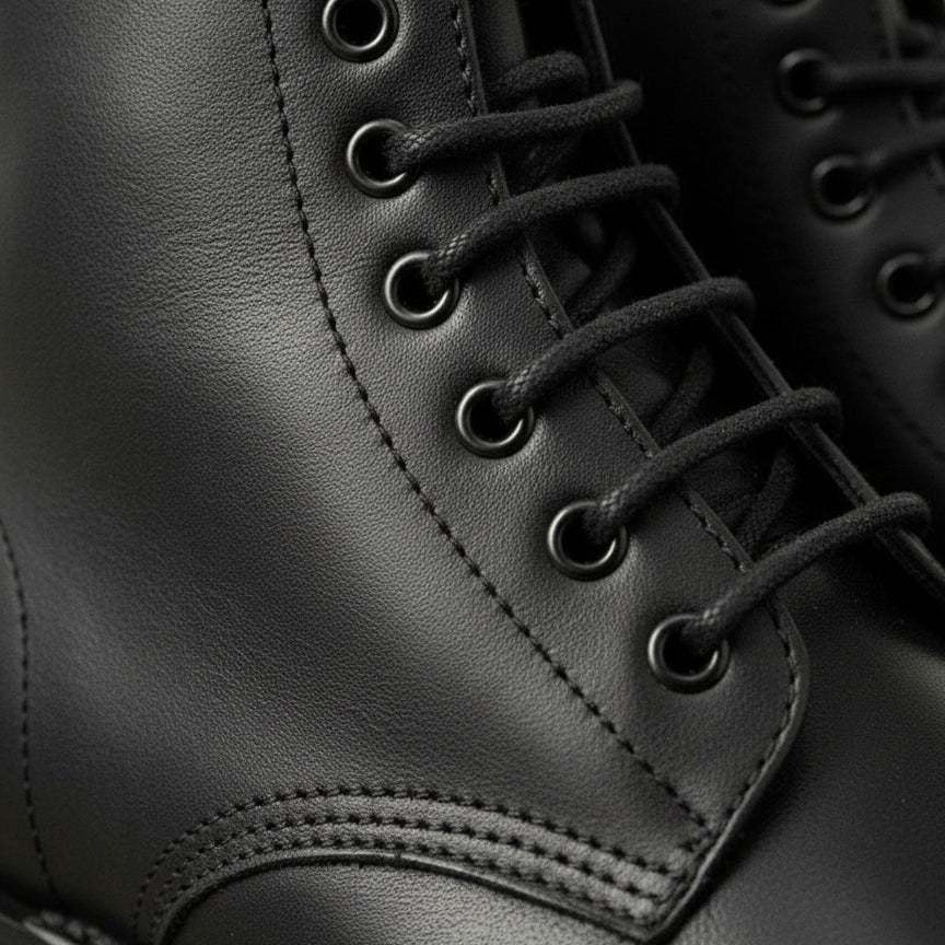 Handcrafted Men's Black Leather Ankle Boots with Zipper Detail