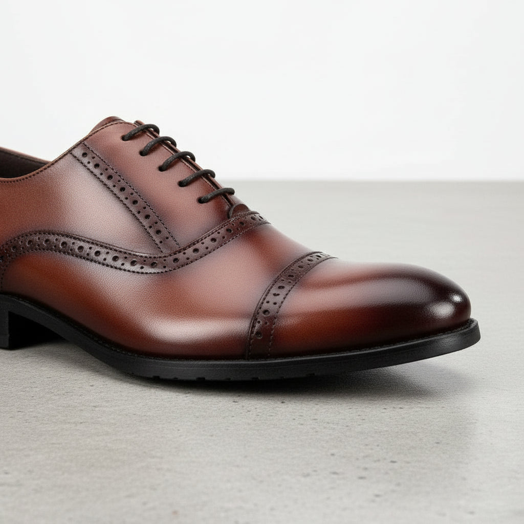 Handcrafted Cow Leather Oxford Brogue Shoes