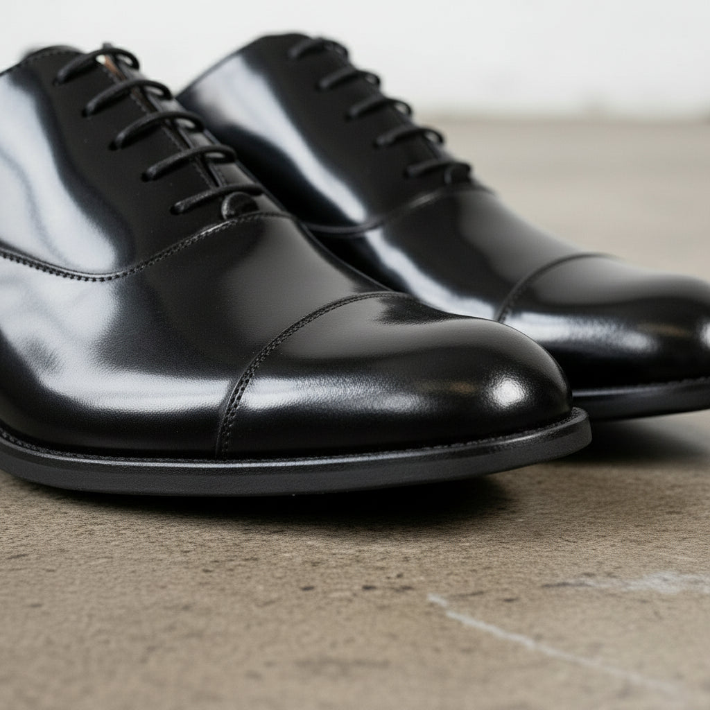 Handmade Men's Polished Cow Leather Oxford Dress Shoes