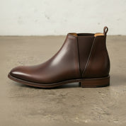Handmade Men's Brown Leather Chelsea Ankle Boots