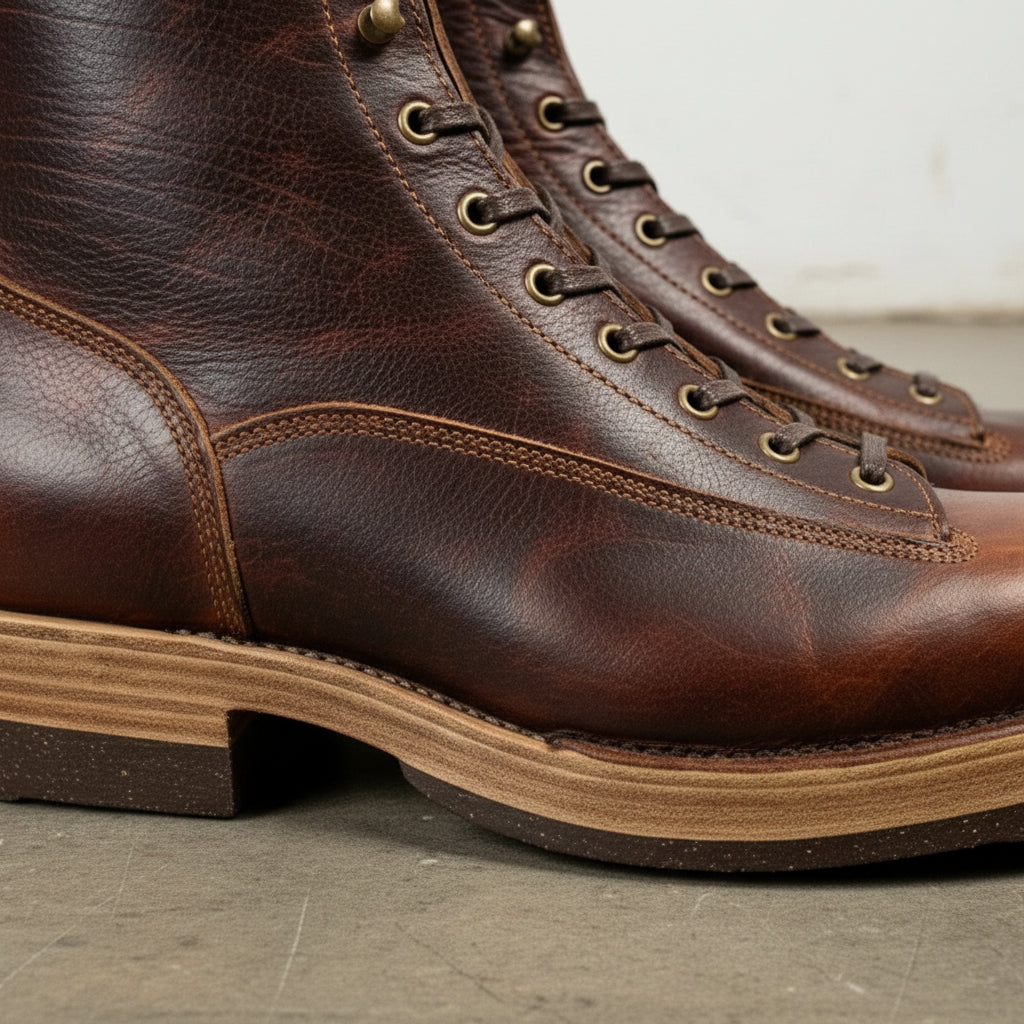 Men's Handmade Work Boot Full-Grain Leather Ankle Boots