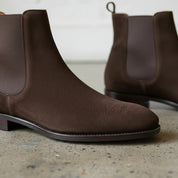 Handmade Men's Brown Suede Ankle Chelsea Boots