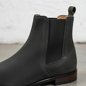 Handmade Men's Charcoal Suede Chelsea Ankle High Boots