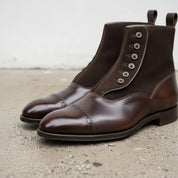 Handmade Mens Brown Button Boots, Men Gentlemen Ankle Boots, Leather Boot