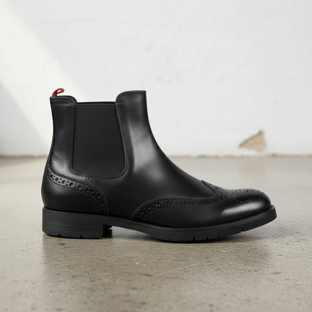 Handmade Unisex Patent Cow Leather High Ankle Boots