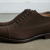 Handcrafted Men's Brown Suede Dress Shoes with Leather Sole