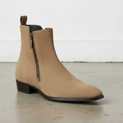 Handmade Men's Full Grain Suede Zipper High Ankle Boots