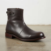 Handcrafted Men's Leather Plain-toe Ankle Boots