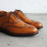 Handmade Tan Leather Wingtip Dress Shoes