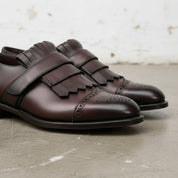 Handmade Men's Dark brown Fringe Shoes, Men leather Loafer shoes