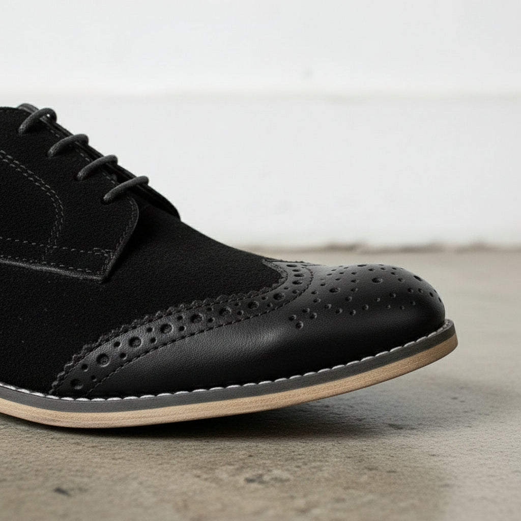 Men's Handmade Leather Wingtip Oxfords Shoes