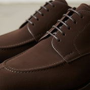 Handmade Suede Norwegian Toe Derby Shoes for men