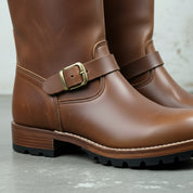 Handmade Mens Antique Brown Leather Biker Boots Men Leather Motorcycle Boot