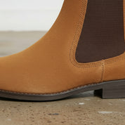 Handmade Men's Tan Color Suede Chelsea Boots, Tan Suede Ankle Boot