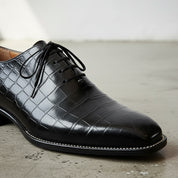 Handcrafted Black Crocodile Leather Dress Shoes