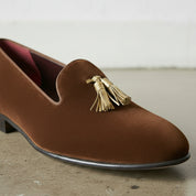 Men's Brown Suede Tassel Loafers