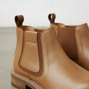 Men's Tan Pebbled Leather Chelsea Boots