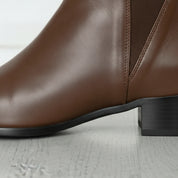Men's Brown Pointed-Toe Leather Chelsea Boots