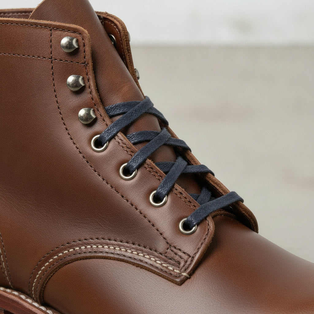 Men's Brown Plain-Toe Leather Ankle Boots