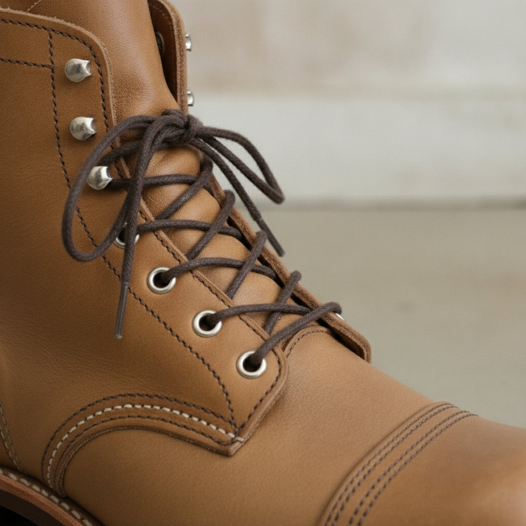Men's Tan Cap-Toe Leather Ankle Boots