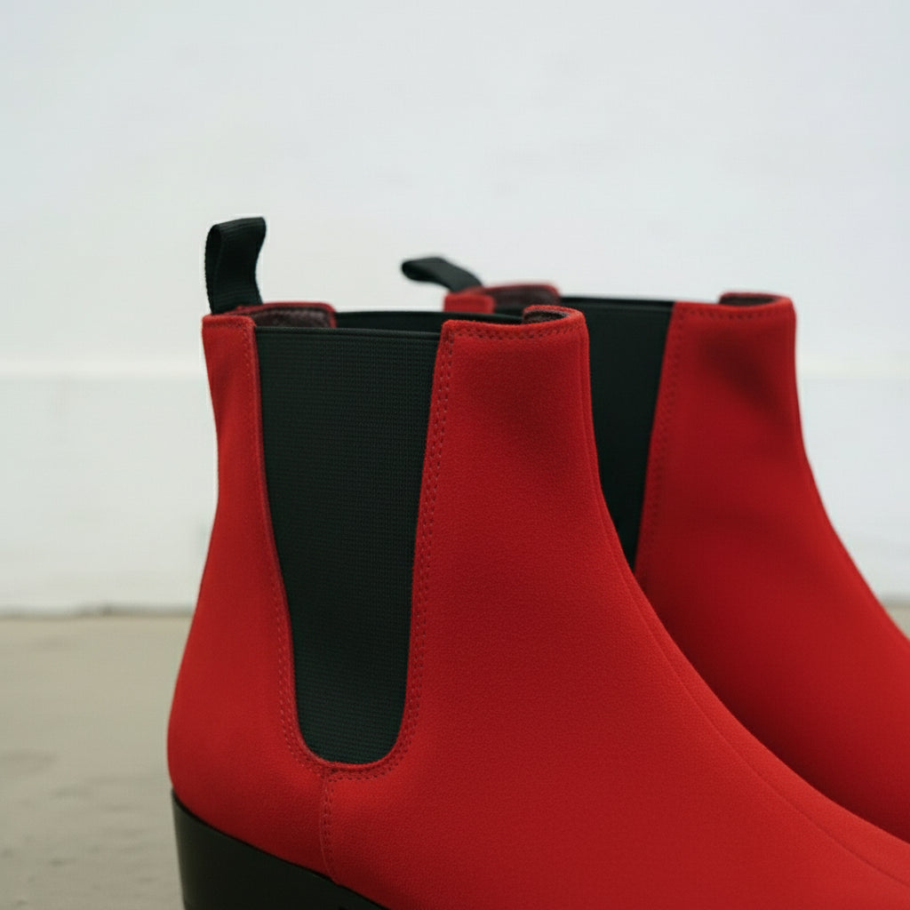 Men's Red Suede Chelsea Boots