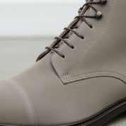Men's Light Gray Cap-Toe Suede Ankle Boots