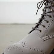 Men's Light Gray Wingtip Suede Ankle Boots