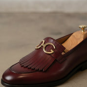 Men's Burgundy Leather Bit Loafers