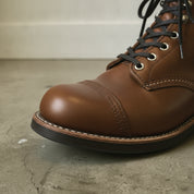 Men's Brown Cap-Toe Leather Lace-Up Boots