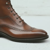 Men's Brown Wingtip Leather Oxford Boots