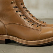 Men's Tan Plain-Toe Leather Ankle Boots — Greenfield