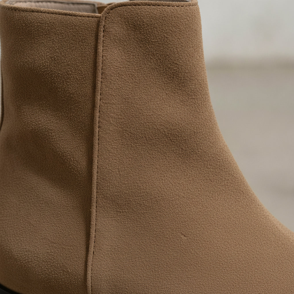 Men's Brown Plain-Toe Suede Ankle Boots