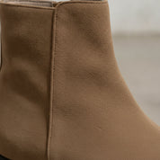 Men's Brown Plain-Toe Suede Ankle Boots