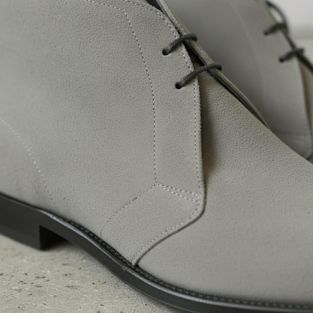 Men's Light Gray Suede Chukka Boots