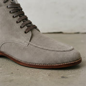 Men's Light Gray Suede Apron-Toe Chukka Boots