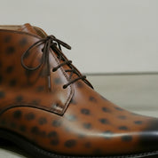 Men's Brown Spotted Leather Chukka Boots