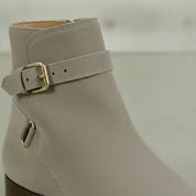 Men's Light Gray Plain-Toe Suede Jodhpur Boots