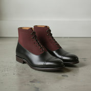 Men's Black Cap-Toe Leather Oxford Boots — Adlard