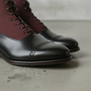 Men's Black Cap-Toe Leather Oxford Boots — Adlard