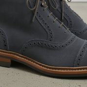 Men's Dark Navy Blue Cap-Toe Suede Ankle Boots — Coldstream
