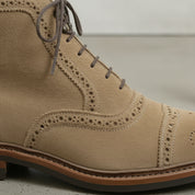 Men's Dark Tan Cap-Toe Suede Ankle Boots — Coldstream