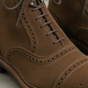 Men's Dark Brown Cap-Toe Suede Ankle Boots — Coldstream