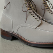 Men's Light Gray Apron-Toe Suede Derby Ankle Boots — Greenway