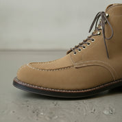 Men's Tan Apron-Toe Suede Derby Ankle Boots — Greenway