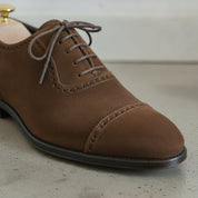 Men's Brown Cap-Toe Suede Oxfords — Humber