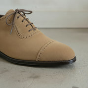 Men's Tan Cap-Toe Suede Oxfords — Humber