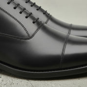 Men's Black Cap-Toe Leather Oxfords — Hackett